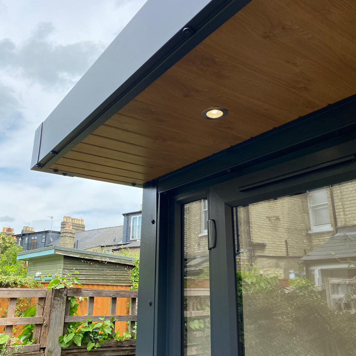 Roof of garden room in garden